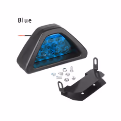 Universal Brake Signal Lamp F1 Style Triangle Sporty 12LED Rear Fog Light - blue