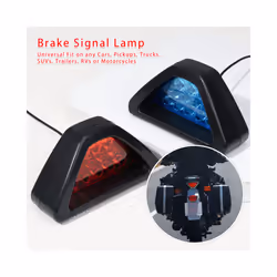 Universal Brake Signal Lamp F1 Style Triangle Sporty 12LED Rear Fog Light - white