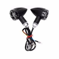 12V Taillights Motorcycle Brake Light LED Turn Signal Lamps Indicator - black