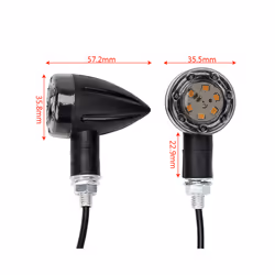 Motorcycle Lighting Motor Accessories Indicator Lamp Turn Signal Lights - black