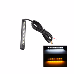 Universal Flexible 17 LED Motorcycle DRL Brake Light Turn Signal Light - White Amber