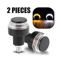LED Turn Signals Llight for Motorcycle Handle Bar End Blinker for 22mm - 2pcs Amber White