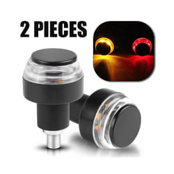 LED Turn Signals Llight for Motorcycle Handle Bar End Blinker for 22mm - 2pcs Red Amber