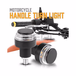 LED Turn Signals Llight for Motorcycle Handle Bar End Blinker for 22mm - 2pcs Red Amber