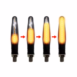 2/1PCS LED Motorcycle Turn Signals Light 12 SMD Tail Flasher Flowing Water - 2pcs