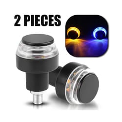 LED Turn Signals Llight for Motorcycle Handle Bar End Blinker for 22mm - 2pcs Blue Amber