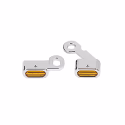 ) Motorcycle LED E Mark Turn Signal Indicator Light For Harley Softail Breakout - Chrome(Orange