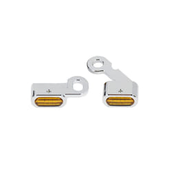 ) Motorcycle LED E Mark Turn Signal Indicator Light For Harley Softail Breakout - Chrome(Orange