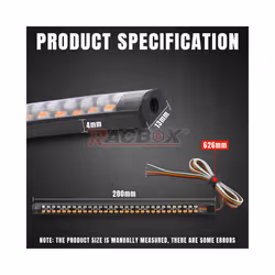 Motorcycle LED Tail Light Strip 20cm 30cm 60led 90led Flexible Flowing - 1pc 20cm 60led