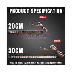 Motorcycle LED Tail Light Strip 20cm 30cm 60led 90led Flexible Flowing - 1pc 20cm 60led