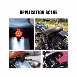 Stop Light Universal Motorcycle Accessories Taillight Motorcycle Tail - Brown Black