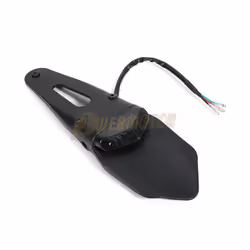 Motorcycle TailLight Dirt Bike Rear Fender Brake Stop 12 LED Tail Light - Black