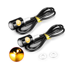 Motorcycle LED Mini Turn Signal CNC Eagle Eye Shape Turn Indicators daily - 2xYellow No Holder