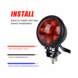 Stop Light Universal Motorcycle Accessories Taillight Motorcycle Tail - Red Silver