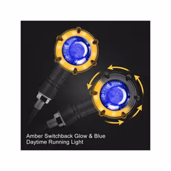 2pcs Universal Motorcycle DRL Turn Signal Light Motorbike Led Indicator - Blue and Yellow