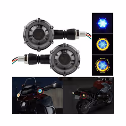 2pcs Universal Motorcycle DRL Turn Signal Light Motorbike Led Indicator - Blue and Yellow