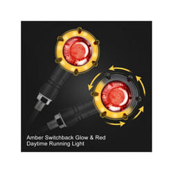 2pcs Universal Motorcycle DRL Turn Signal Light Motorbike Led Indicator - Red and Yellow