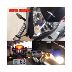 4pcs/set Universal Motorcycle LED Turn Signals Long Short Turn Signal - Long Style