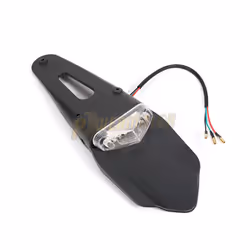 Motorcycle TailLight Dirt Bike Rear Fender Brake Stop 12 LED Tail Light - White and Black