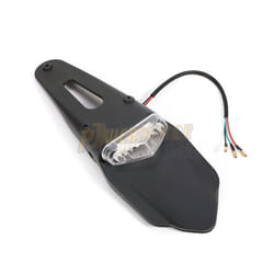 Motorcycle TailLight Dirt Bike Rear Fender Brake Stop 12 LED Tail Light - White and Black