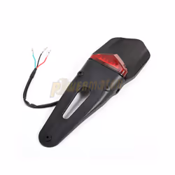 Motorcycle TailLight Dirt Bike Rear Fender Brake Stop 12 LED Tail Light - White and Black