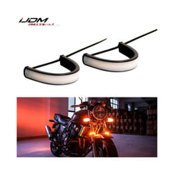iJDM Universal Wrap Around Mount Amber Yellow LED Turn Signal Light Strips - Yellow