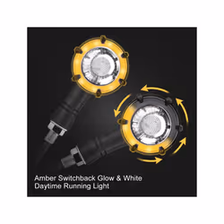 2pcs Universal Motorcycle DRL Turn Signal Light Motorbike Led Indicator - White and Yellow
