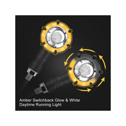 2pcs Universal Motorcycle DRL Turn Signal Light Motorbike Led Indicator - White and Yellow