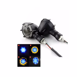 2pcs Universal Motorcycle DRL Turn Signal Light Motorbike Led Indicator - White and Yellow