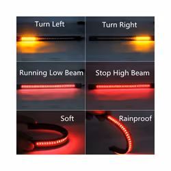 48 SMD Flexible LED Motorcycle Strip Turn Signal Tail Rear Brake Stop - 1pc