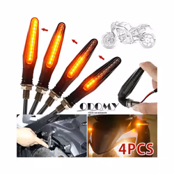 E11 Mark Turn Signals Indicator Built 335SMD M10 Bolt Motorcycle Turn - black