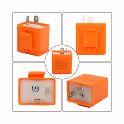 12V 2 Pin LED Flasher Frequency Relay Turn Signal Indicator Motorcycle - 1 Pcs Orange