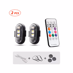 Motorcycle LED RGB Warning Light Universal Mini Signal Light Drone With - 2pcs