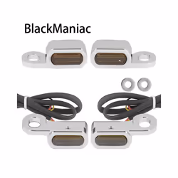 ) Motorcycle 2PCS Mini LED Lamp Turn Signal Amber Light 12V E Mark For Harley - Black(Brown