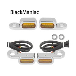 ) Motorcycle 2PCS Mini LED Lamp Turn Signal Amber Light 12V E Mark For Harley - Chrome(Orange