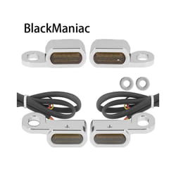 ) Motorcycle 2PCS Mini LED Lamp Turn Signal Amber Light 12V E Mark For Harley - Chrome(Brown
