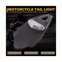 Motorcycle Tail LED Light Rear Fender Dirt Bike 12V Taillight Brake Stop - Smoky