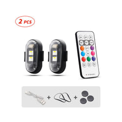 RGB Led Aircraft Strobe lights Motorcycle Lights LED Flash Position Wireless - 2pcs