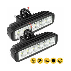 2PCS 18w 6 LED Car Work Light DRL Spotlight High Bright Waterproof Auto - Plastic enclosure