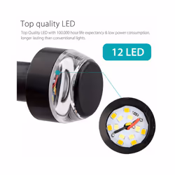 1pcs Motorcycle LED Handlebar End Turn Signal Light DC 12V White Yellow - White to Red