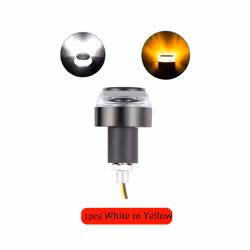 1pcs Motorcycle LED Handlebar End Turn Signal Light DC 12V White Yellow - White to Yellow