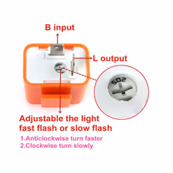 Motorcycle LED Flasher Relay Adjustable Frequency Square Flashing Flasher - B