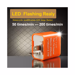 LED Flasher Relay 12V Adjustable Frequency of Turn Signal Light 2 Pins - WHITE