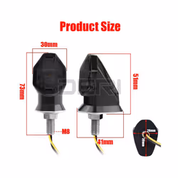8mm 12V Universal Mini Motorcycle led Turn Signal Indicator Light Turning - 2pcsV