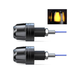 2Pcs 12V Motorcycle LED Handlebar End Turn Signal Light Flasher Handle - Yellow