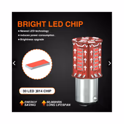 1157 Strobe Brake Light BAY15D Led Bulb 30SMD DRL Water Flash Reversing - Blue