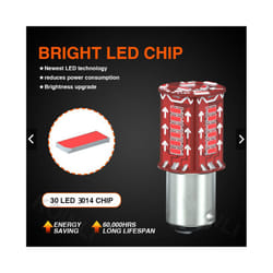 1157 Strobe Brake Light BAY15D Led Bulb 30SMD DRL Water Flash Reversing - Red