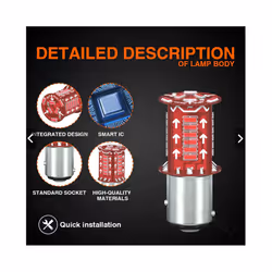 1157 Strobe Brake Light BAY15D Led Bulb 30SMD DRL Water Flash Reversing - WHITE