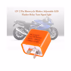 12V 2 Pin Motorcycle Blinker Adjustable LED Flasher Relay Turn Signal - black