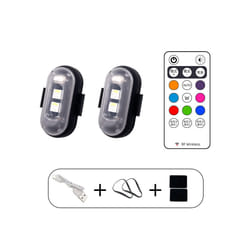 4Pcs Wireless Remote Control Strobe Light LED Warning 7 Colors Aircraft - RGB 2PC